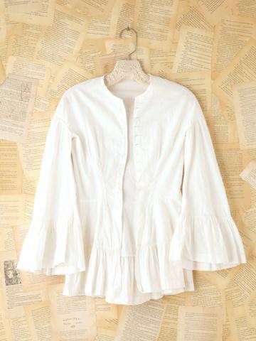 Free People Vintage Cotton Buttondown Blouse   White S